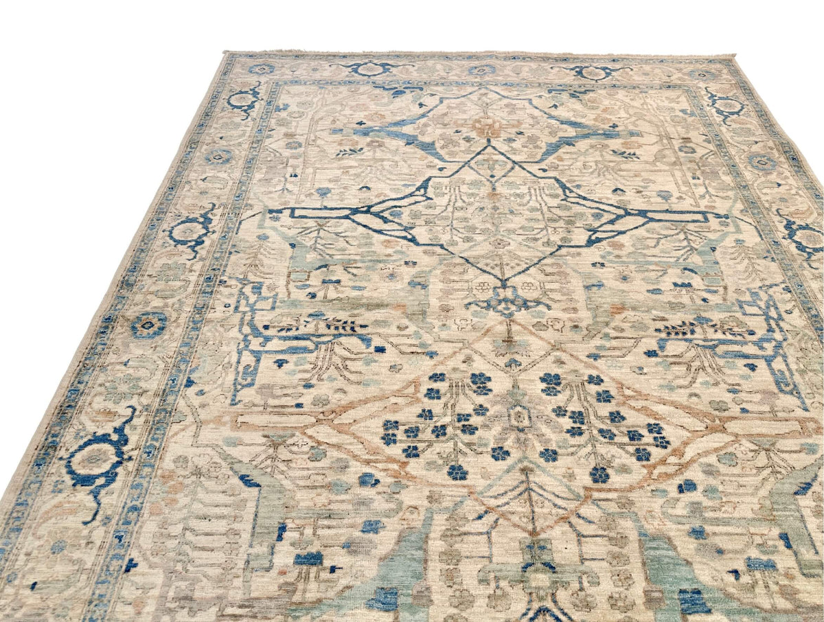 Faryab - Bidjar (6'01"x8'07") ivory/blue