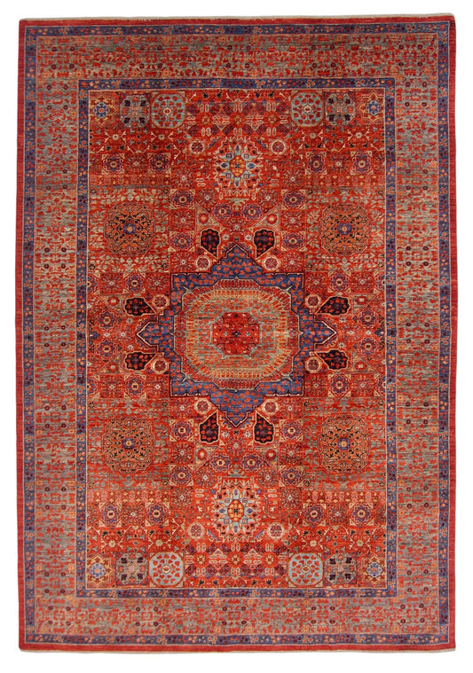 Nooristan - Mamluk (6'01"x8'09") red/teal