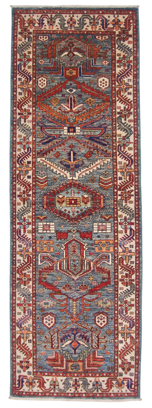 Aryana - Kazak Revival (2'08"x7'11") aged denim/ivory