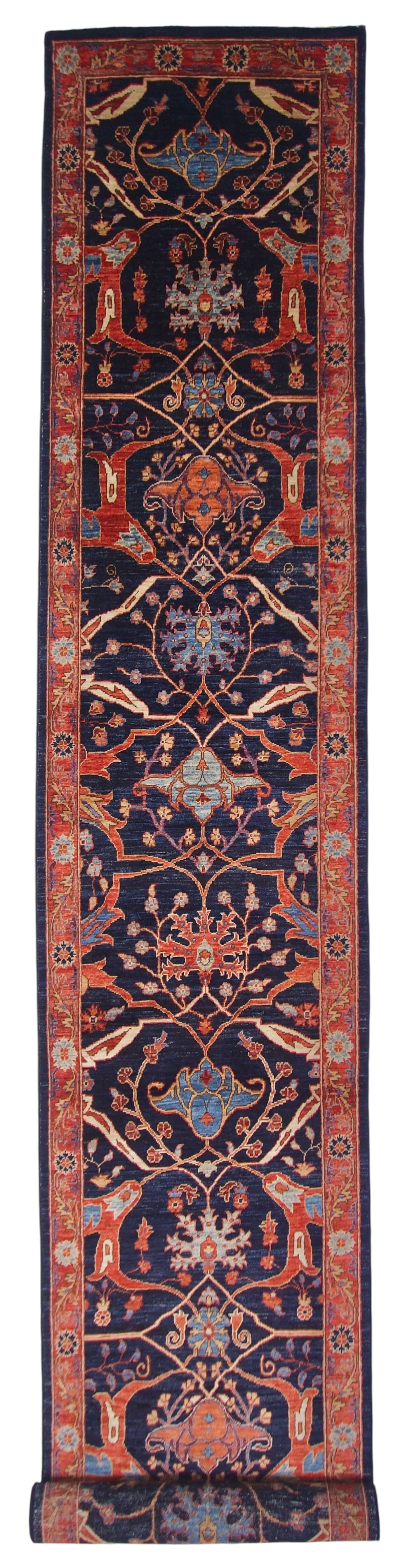 Aryana - Bidjar (2'06"x15'05") navy/red