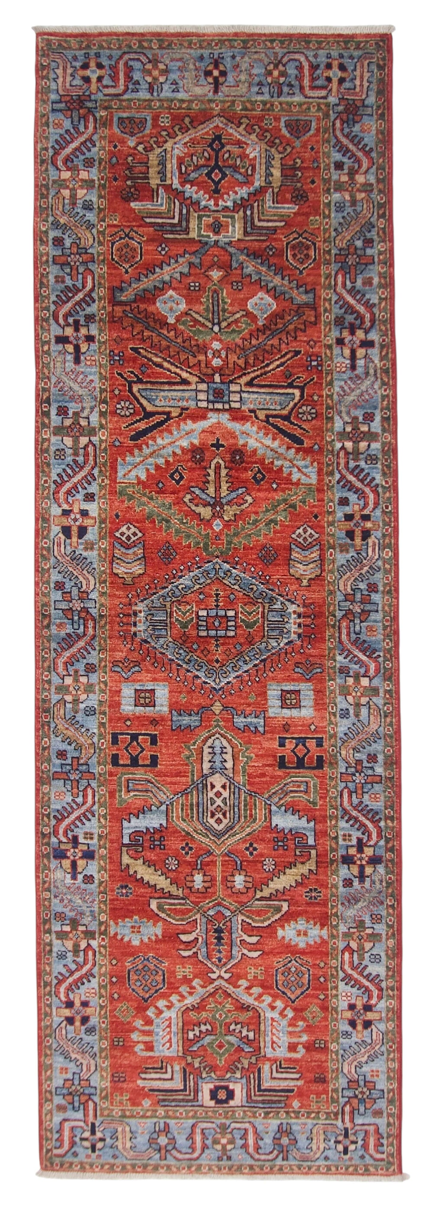 Aryana - Kazak Revival (2'07"x8'02") lt.red/lt.blue