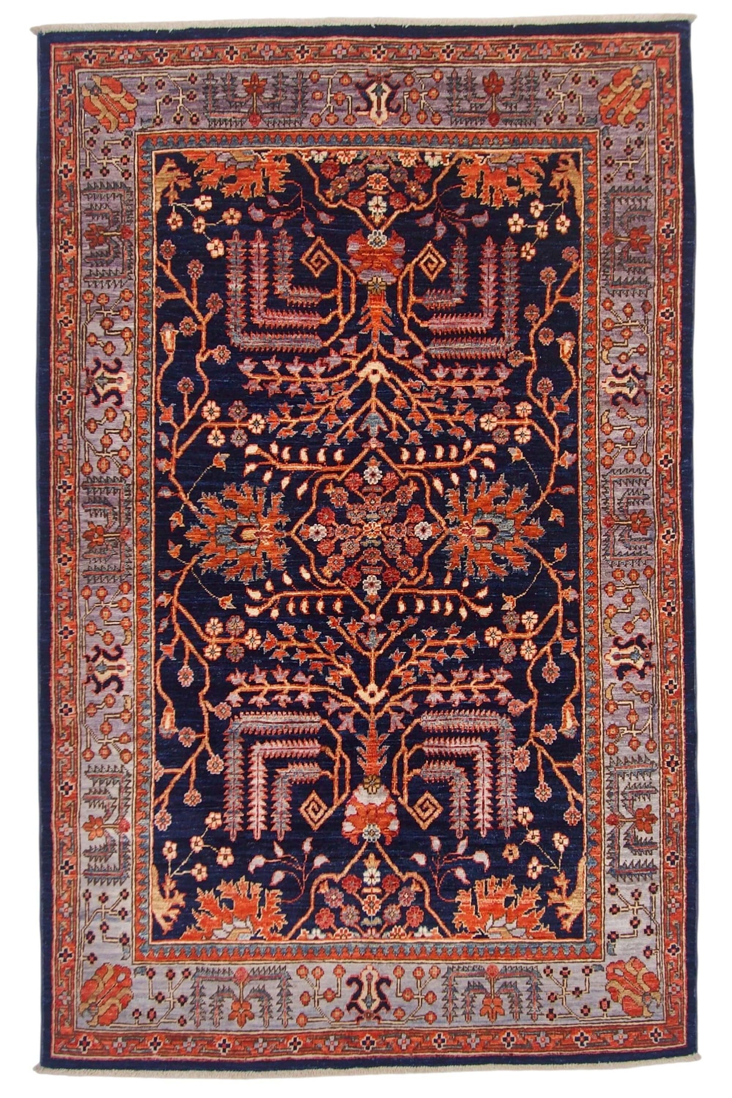 Fine Aryana - Tree of Life (4'00"x6'04") navy/gray