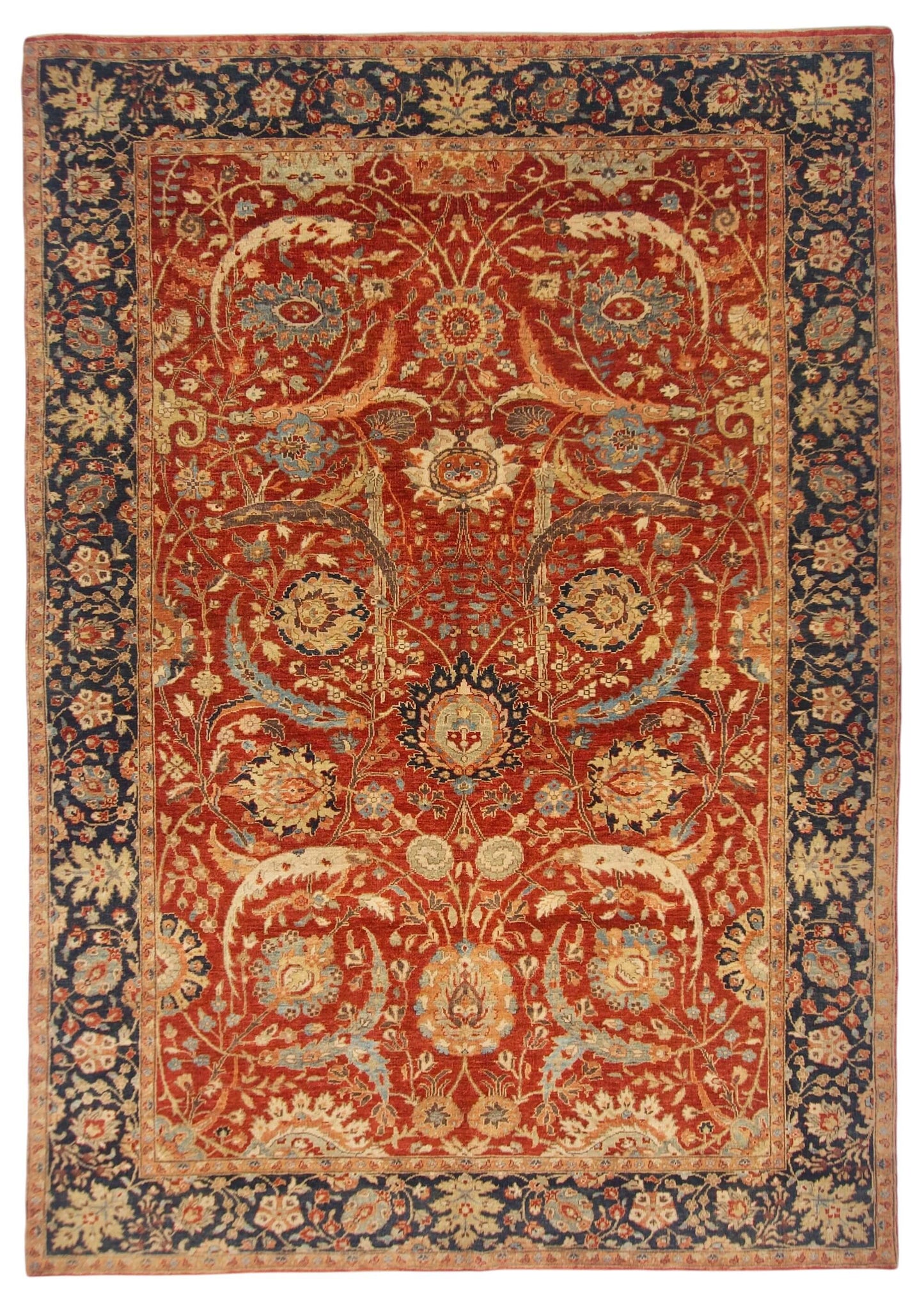 Indo-Persian - Kerman Sickle Leaf Design (6'x9') red/blue