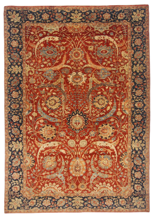 Indo-Persian - Kerman Sickle Leaf Design (6'x9') red/blue