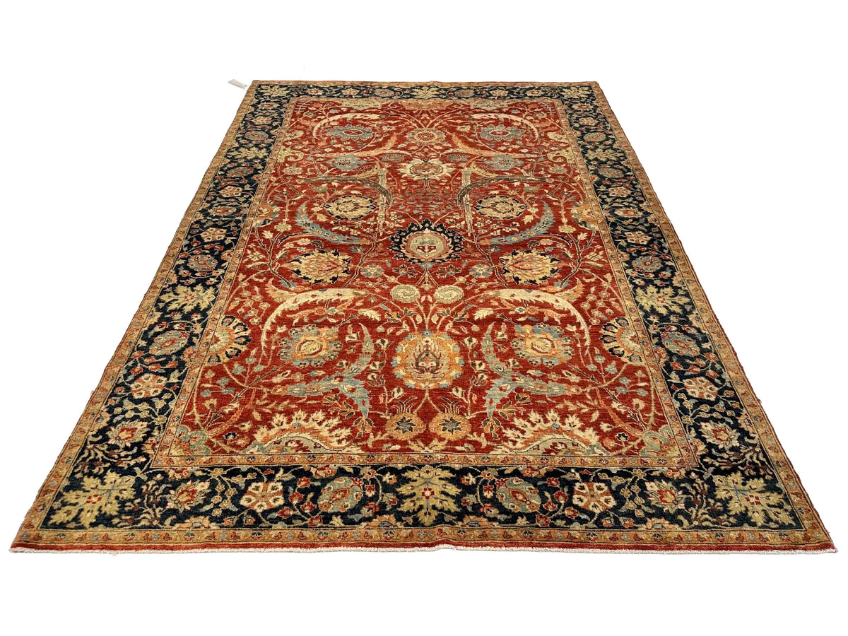 Indo-Persian - Kerman Sickle Leaf Design (6'x9') red/blue