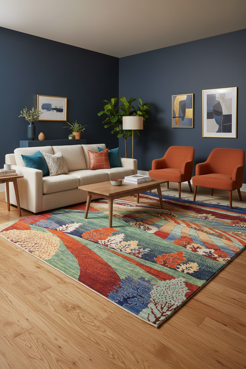 Aryana - Pictorial Landscape (8'03"x9'10") multicolor/green/blue/tan