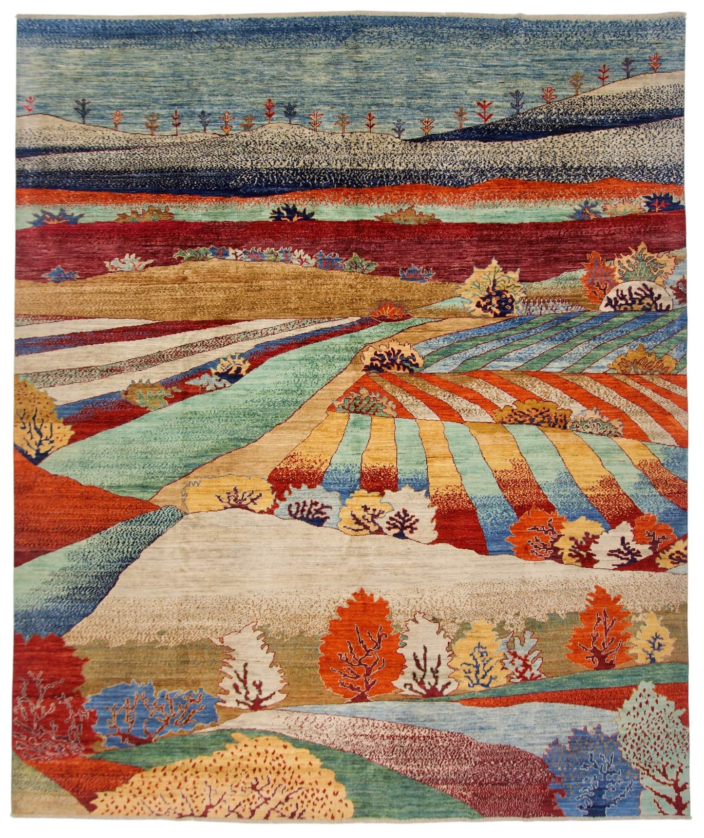 Aryana - Pictorial Landscape (8'00"x9'07") multicolor/beige/lt. blue