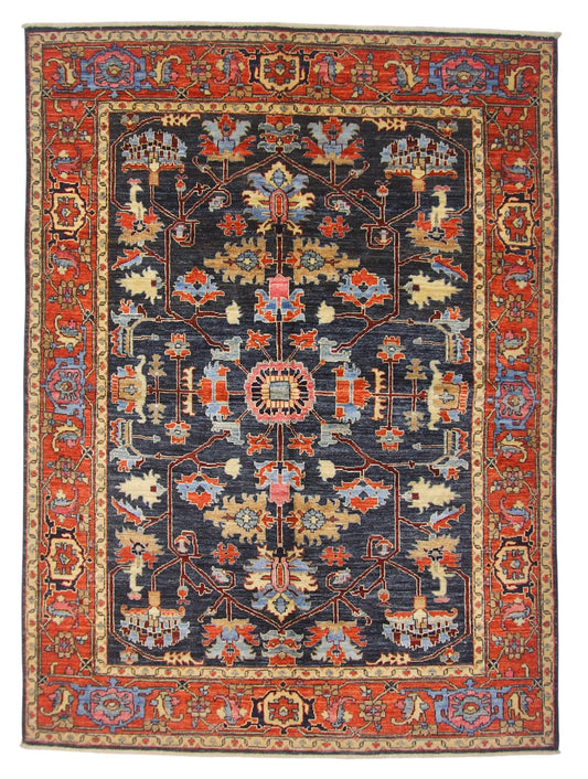 Aryana - Serapi Design (5'00"x6'10") indigo/red