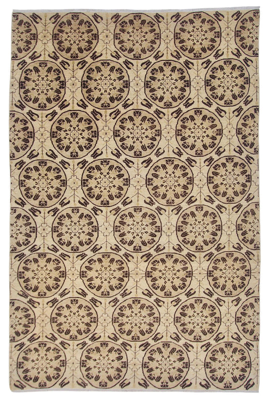 Farahan Sina - Suzani (6'00"x9'00") ivory/dark brown