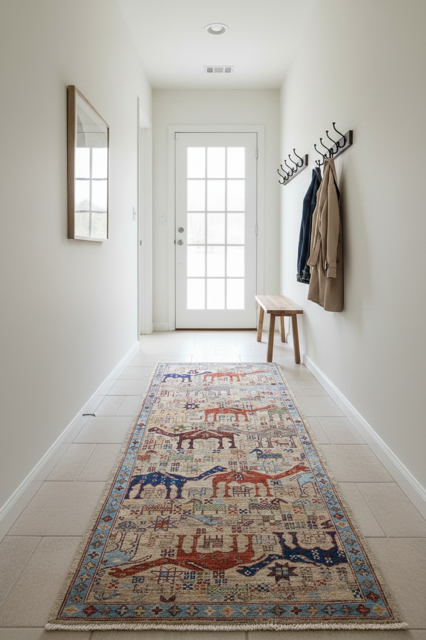 Caravan of Camels (2'11"x7'01") multicolor/beige