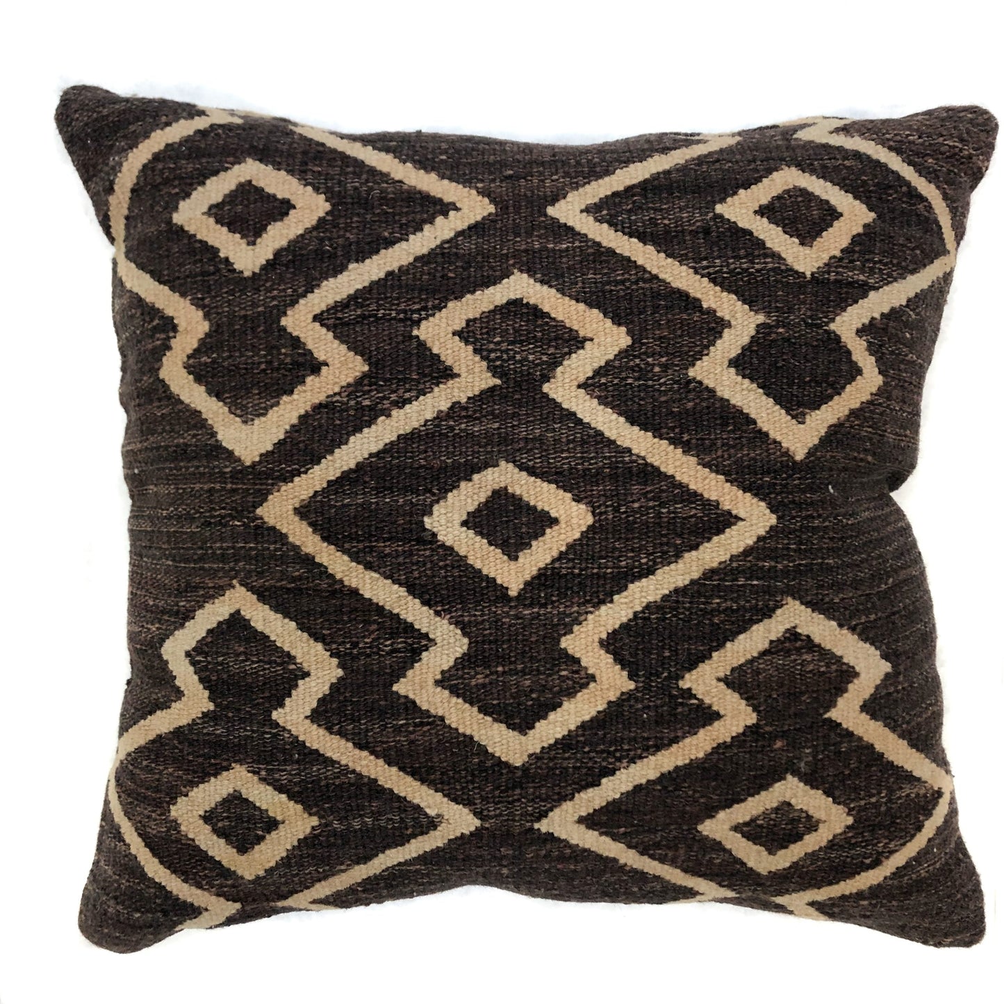 Kilim Poly-fill Pillow 20"x20" brown