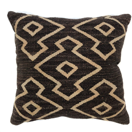 Kilim Poly-fill Pillow 20"x20" brown
