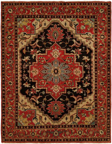 Indo-Persian Heriz (6x9) black/red