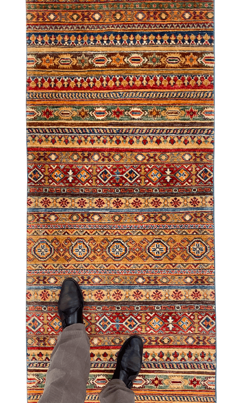 Khurjeen 2'08"x14'10" multicolor