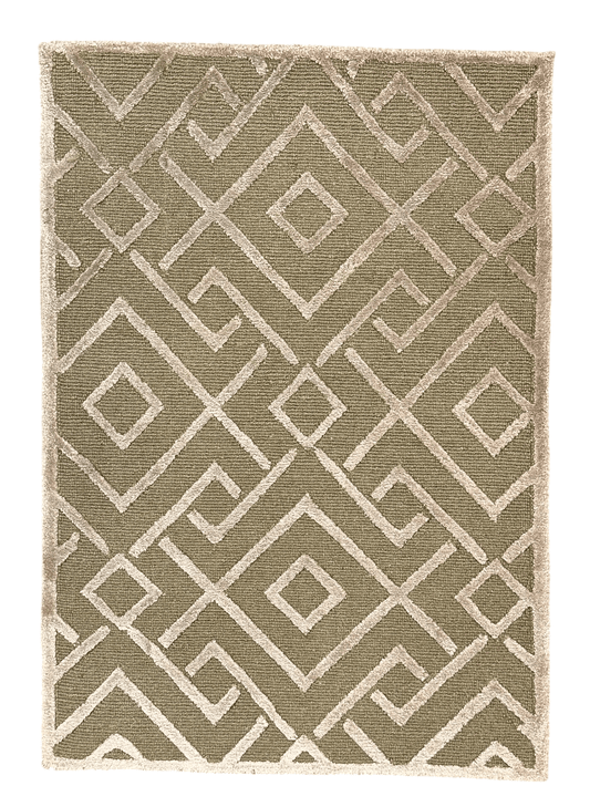 Wool & Bamboo Tibetan-Style (green/silver) 2x3