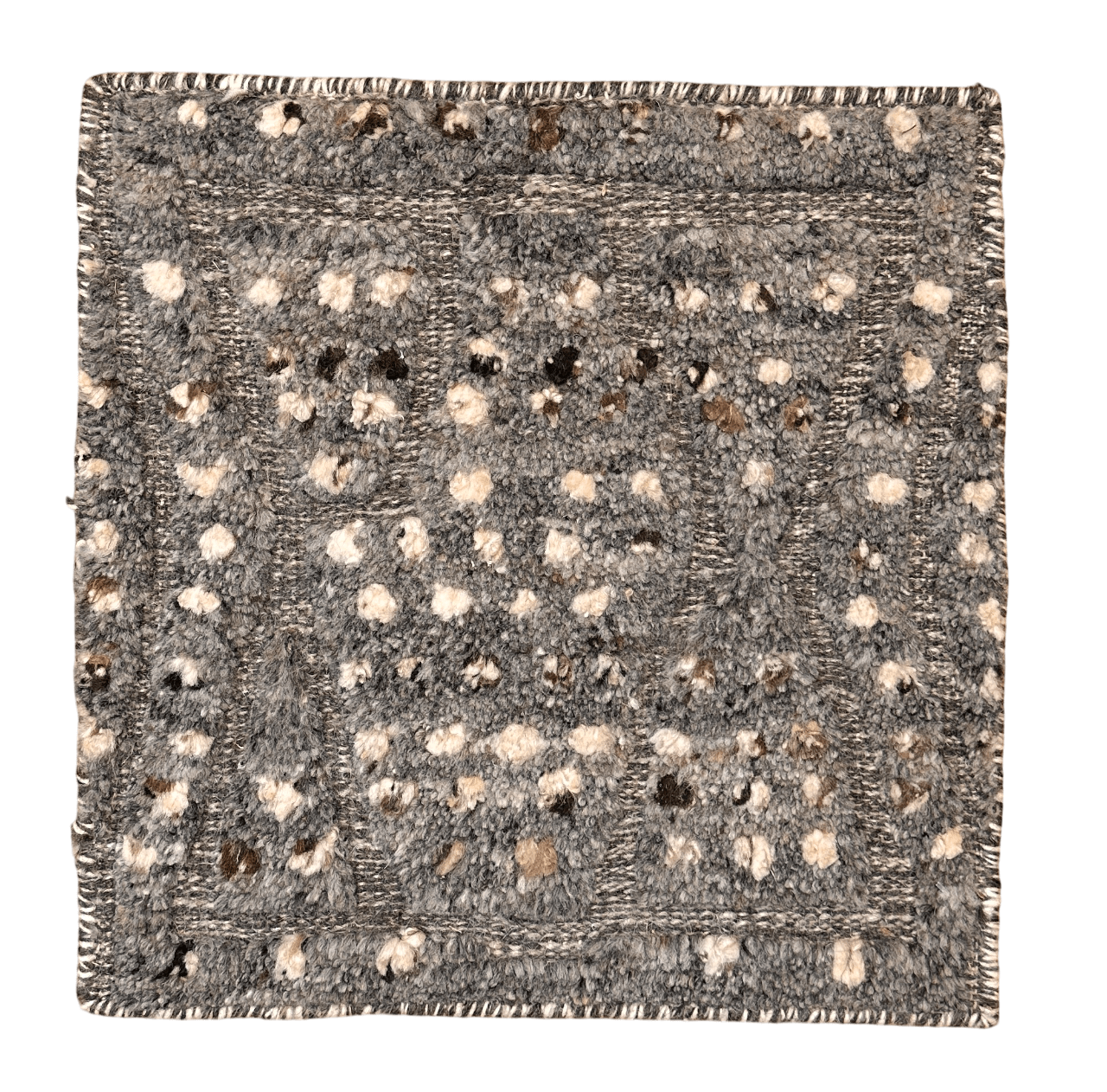 Hi/Lo Textured wool 18"x18" square (gray/multicolor)