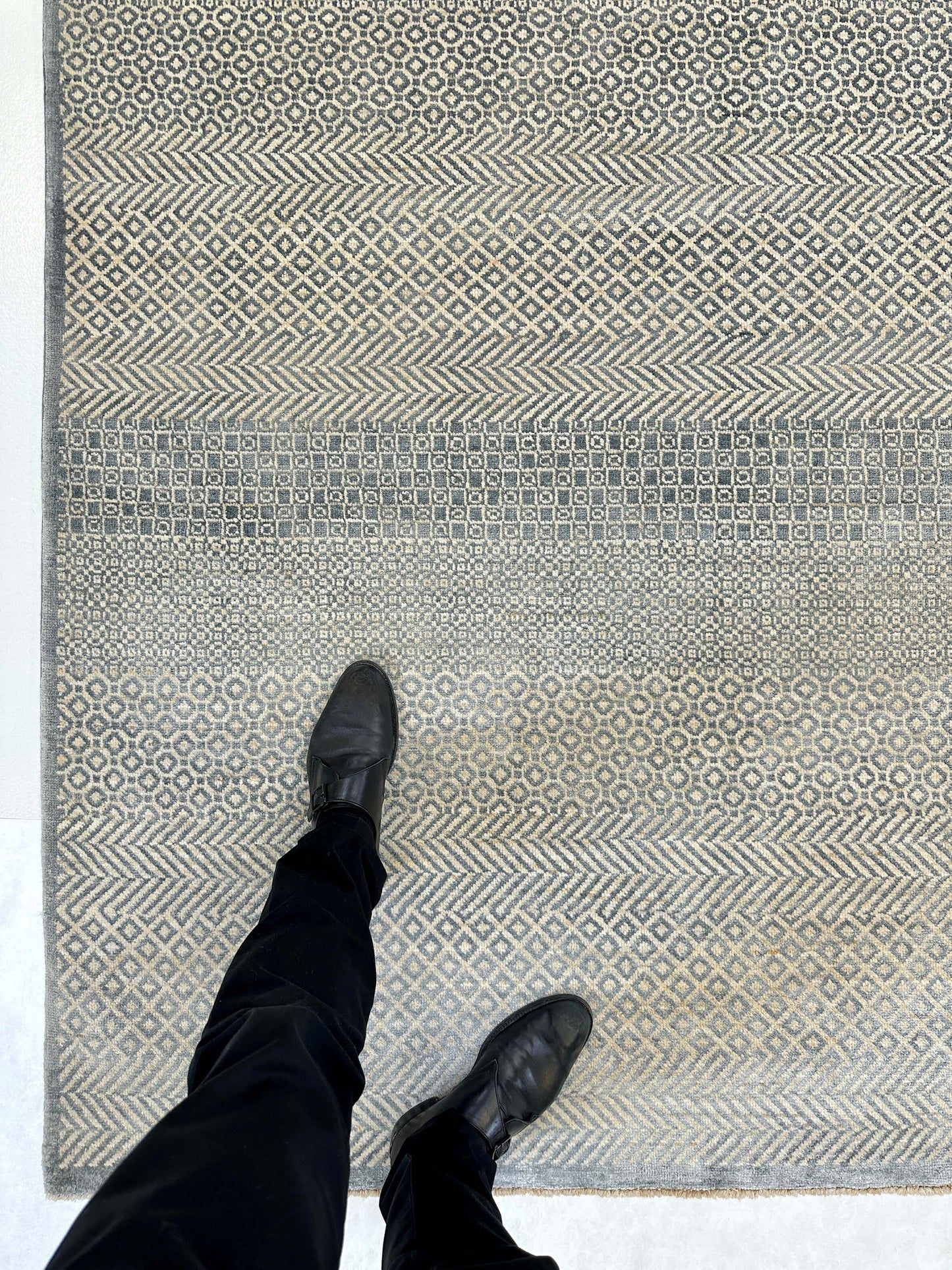 Grass design 9'01"x11'10" (gray/ivory)