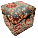 Moldovian Kilim Cube Ottoman (19x18x18) dk.red/multicolor