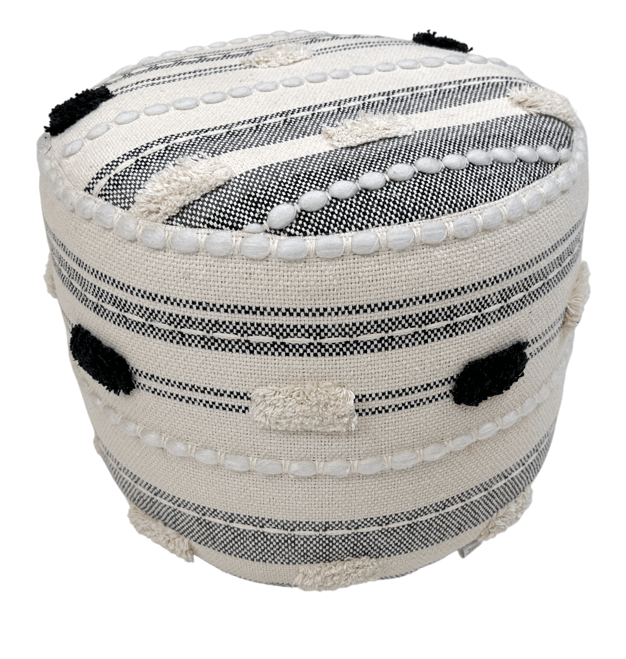 Black & White Pouf 20"x20"x12"
