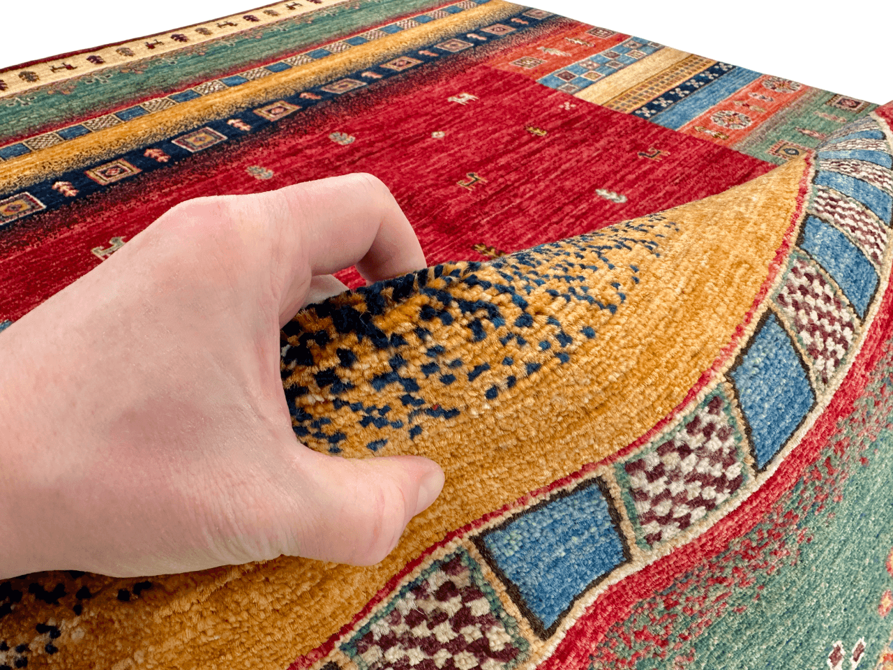 Afghan Gabbeh (5'08"x7'10") red/multicolor