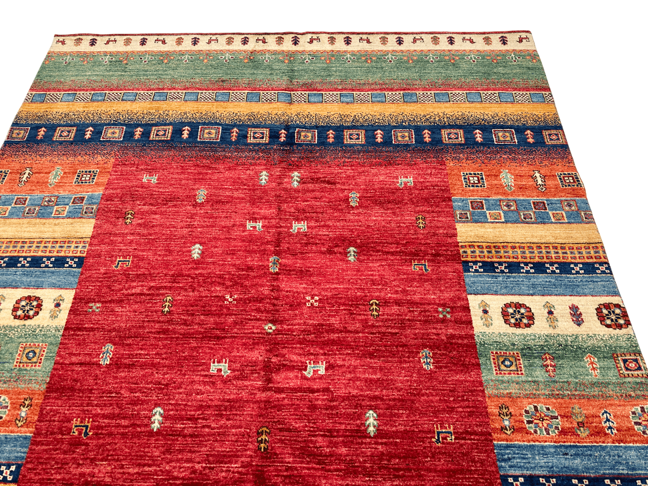 Afghan Gabbeh (5'08"x7'10") red/multicolor