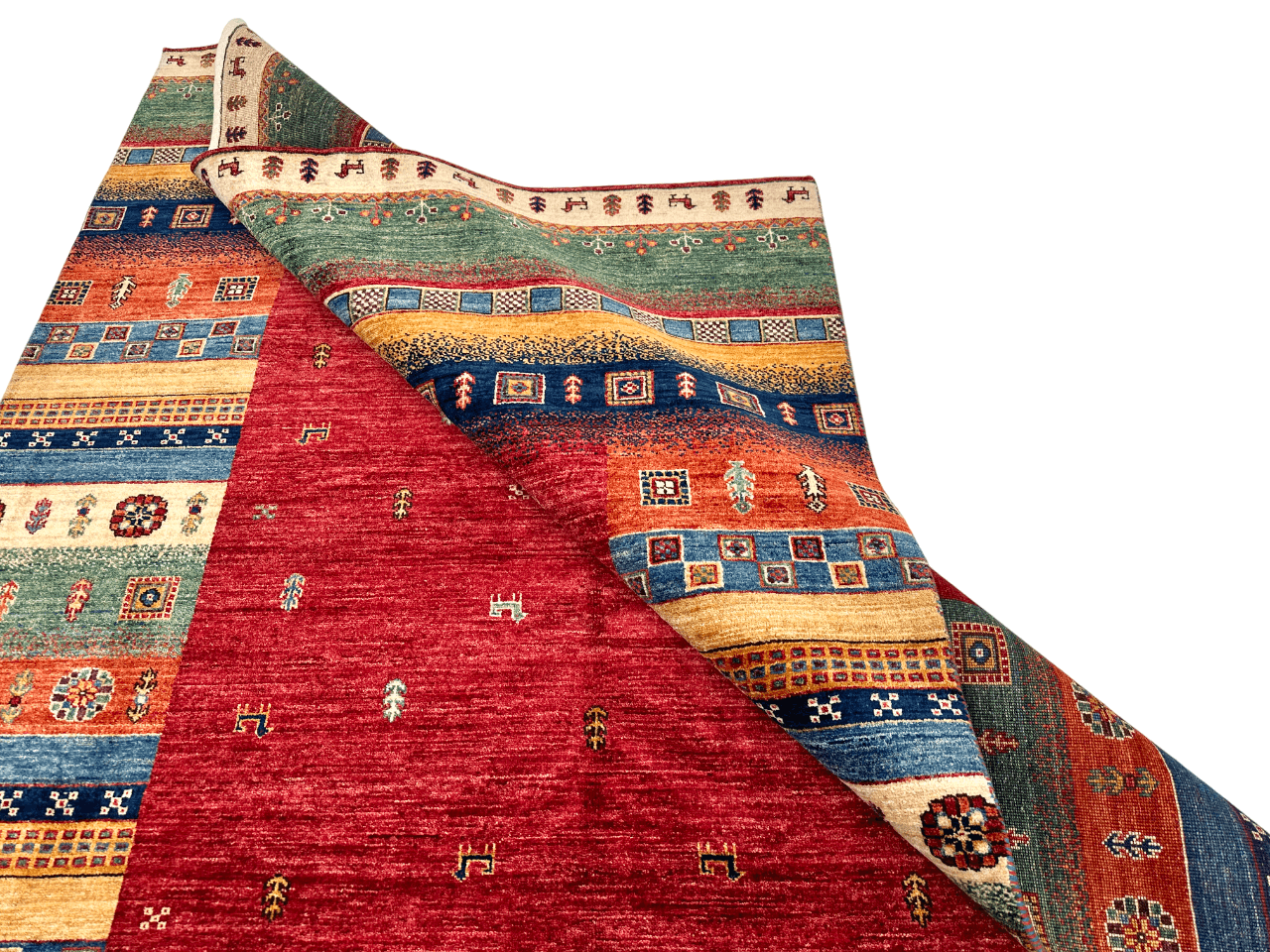 Afghan Gabbeh (5'08"x7'10") red/multicolor