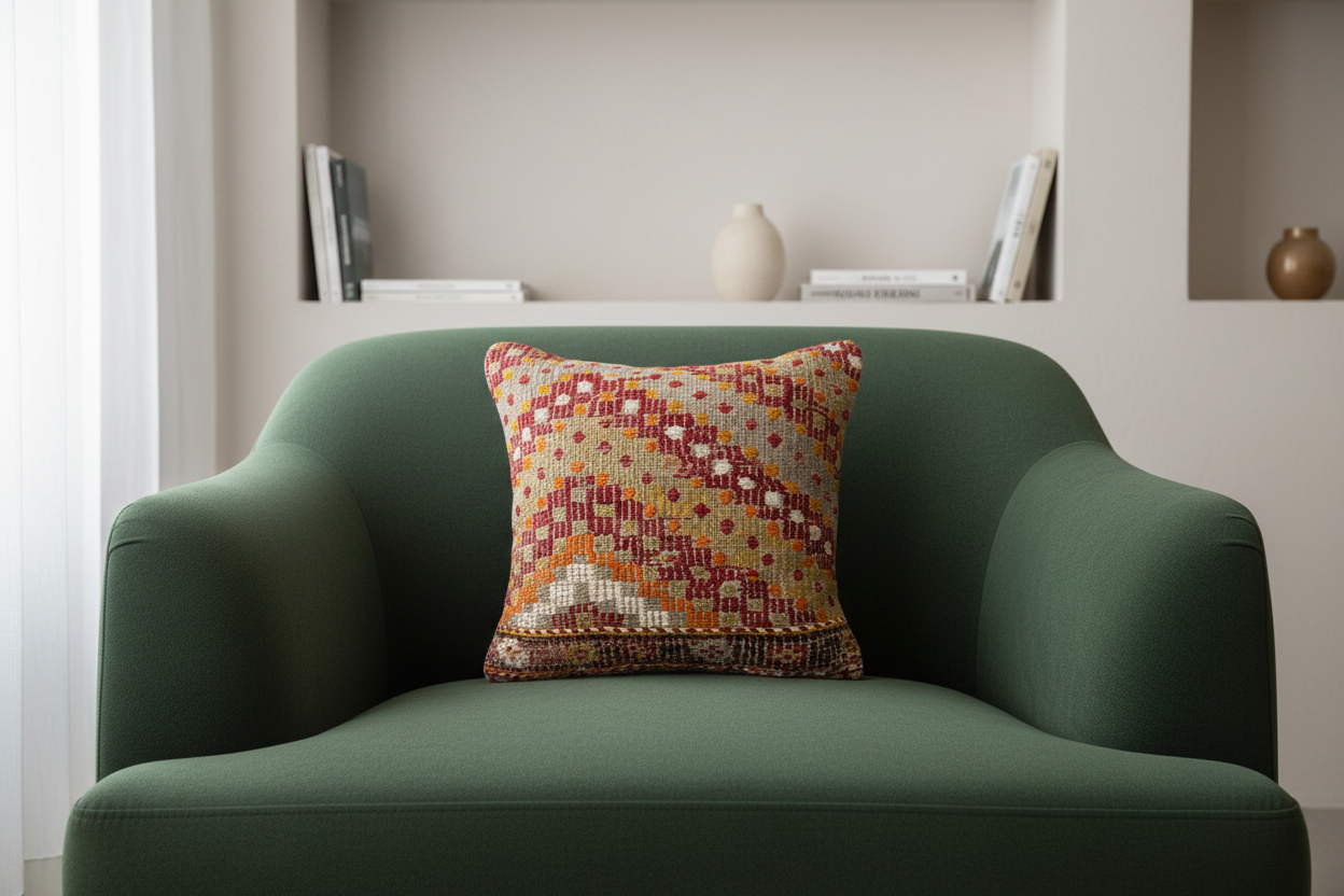 Turkish Kilim Pillow 16"x16"