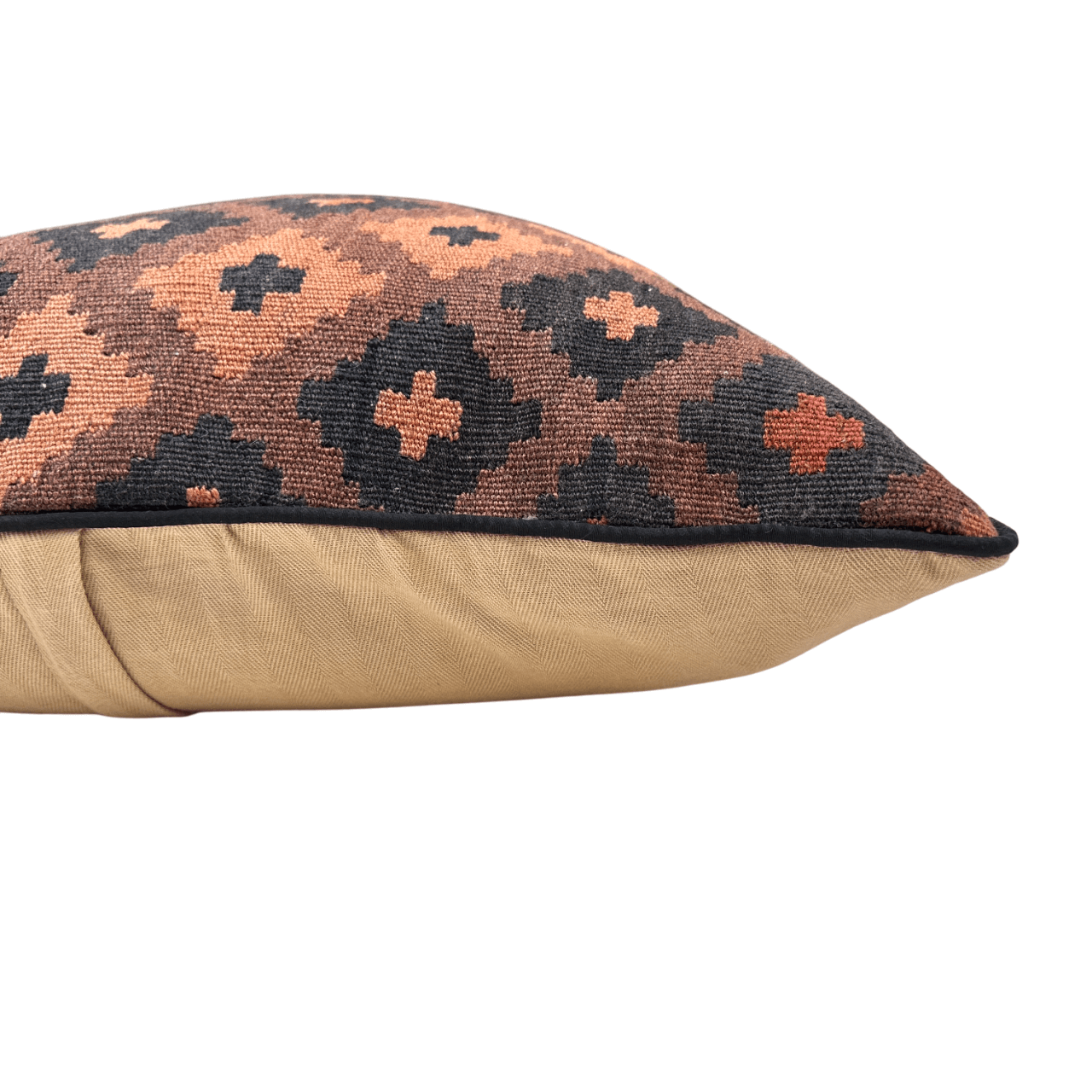 Afghan Down-Filled Wool Kilim Pillow 19"x19"