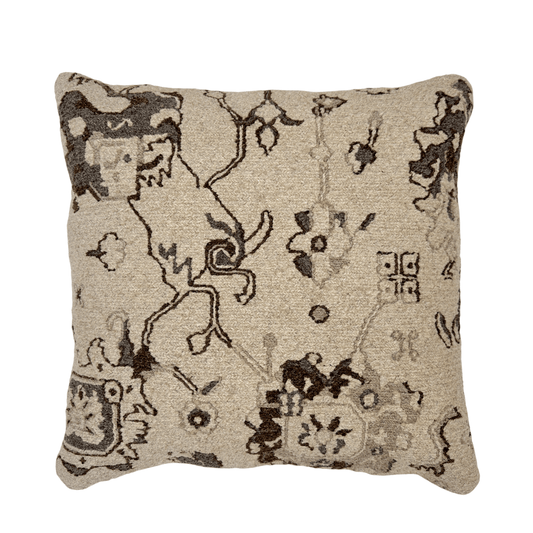 Undyed Wool Soumak Flat Weave Pillow 22"x22"