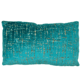 Down-Filled Turquiose Lumbar Pillow 14"x22"