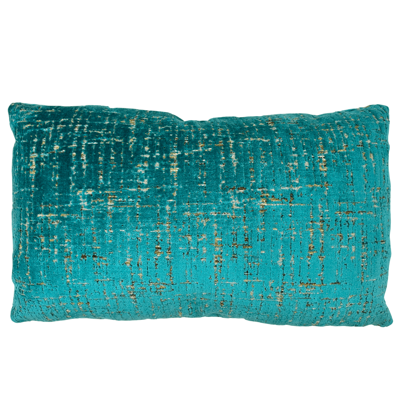 Down-Filled Turquiose Lumbar Pillow 14"x22"
