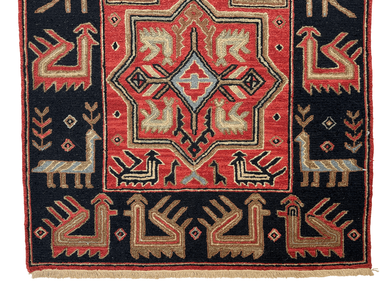 Reversible/2-Sided Shirvan Flat Weave (3x5) red/black