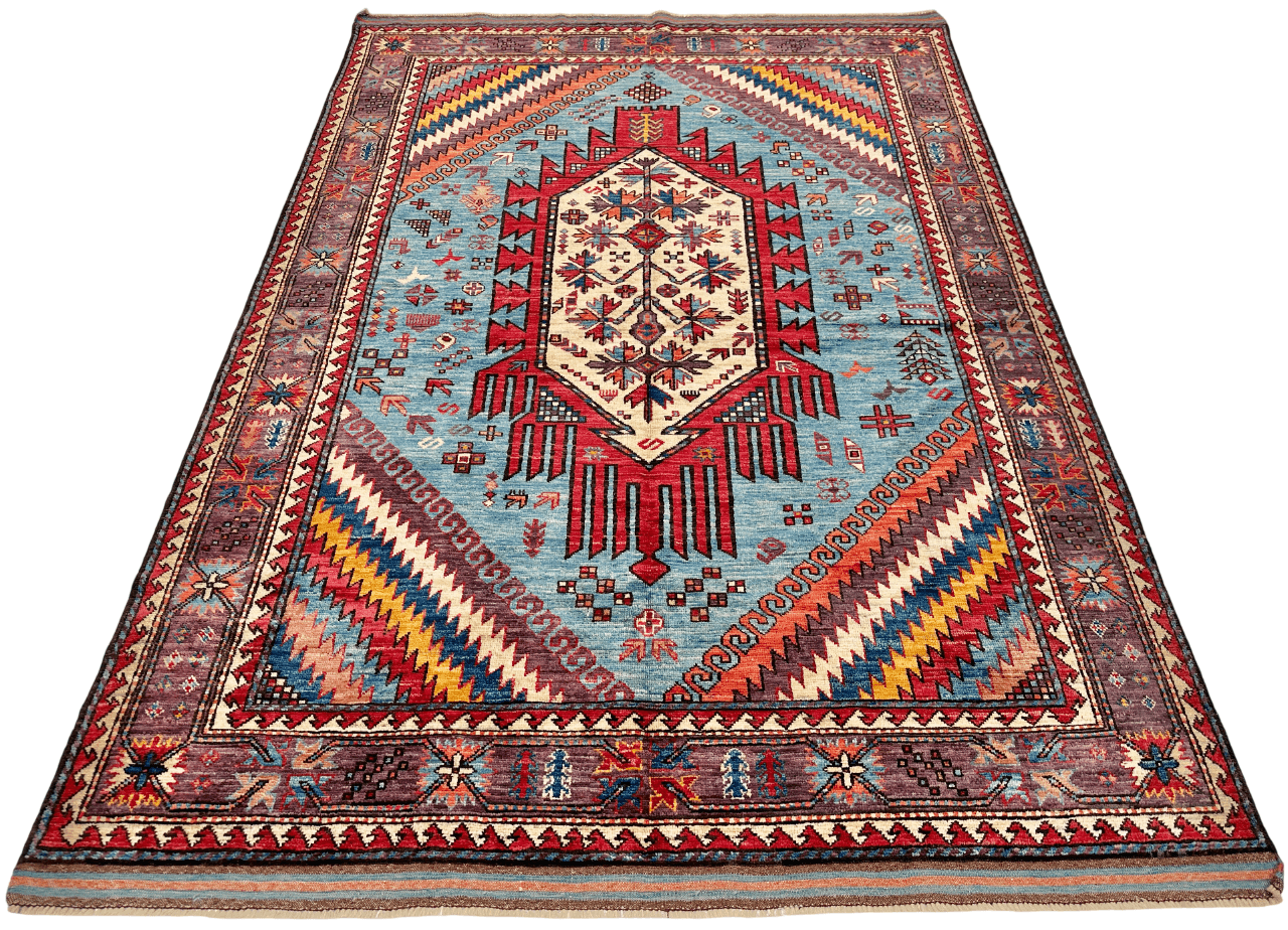 Balouchi (5'00"x7'04") blue/purple/multicolor