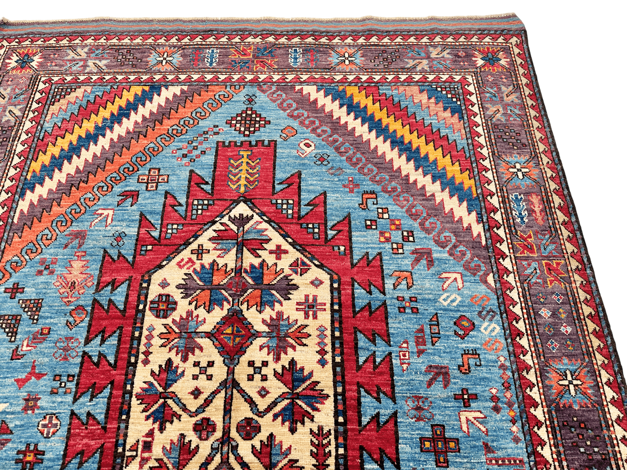 Balouchi (5'00"x7'04") blue/purple/multicolor