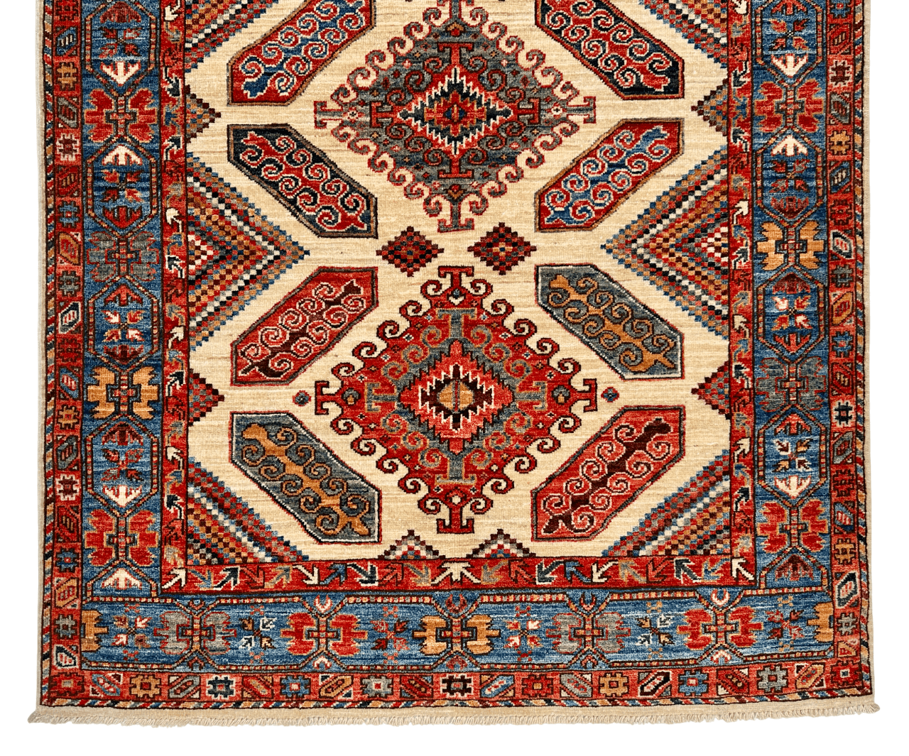 Aryana-Caucasian (4'00"x5'11") Ivory/Blue