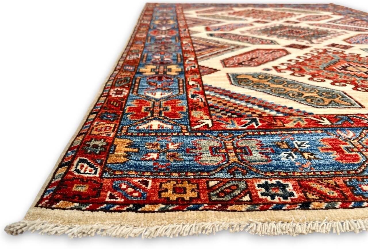 Aryana-Caucasian (4'00"x5'11") Ivory/Blue