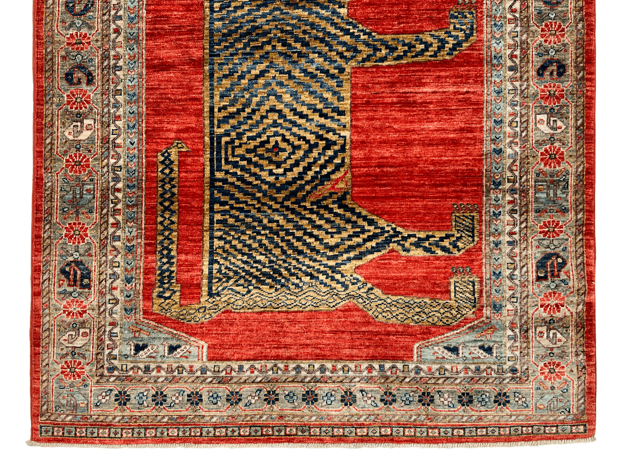 Aryana Tiger (4'00'x5'10") red/teal