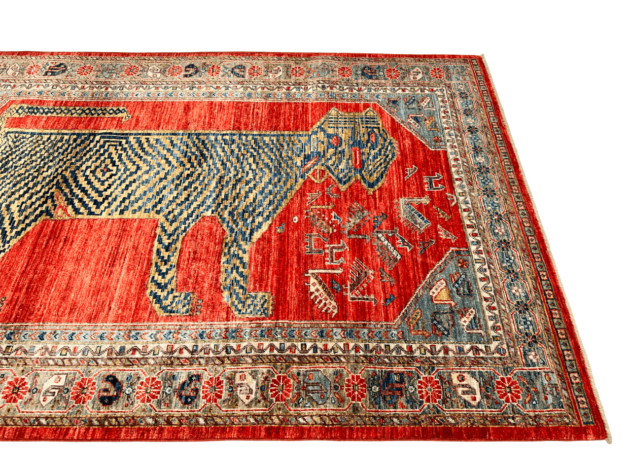 Aryana Tiger (4'00'x5'10") red/teal