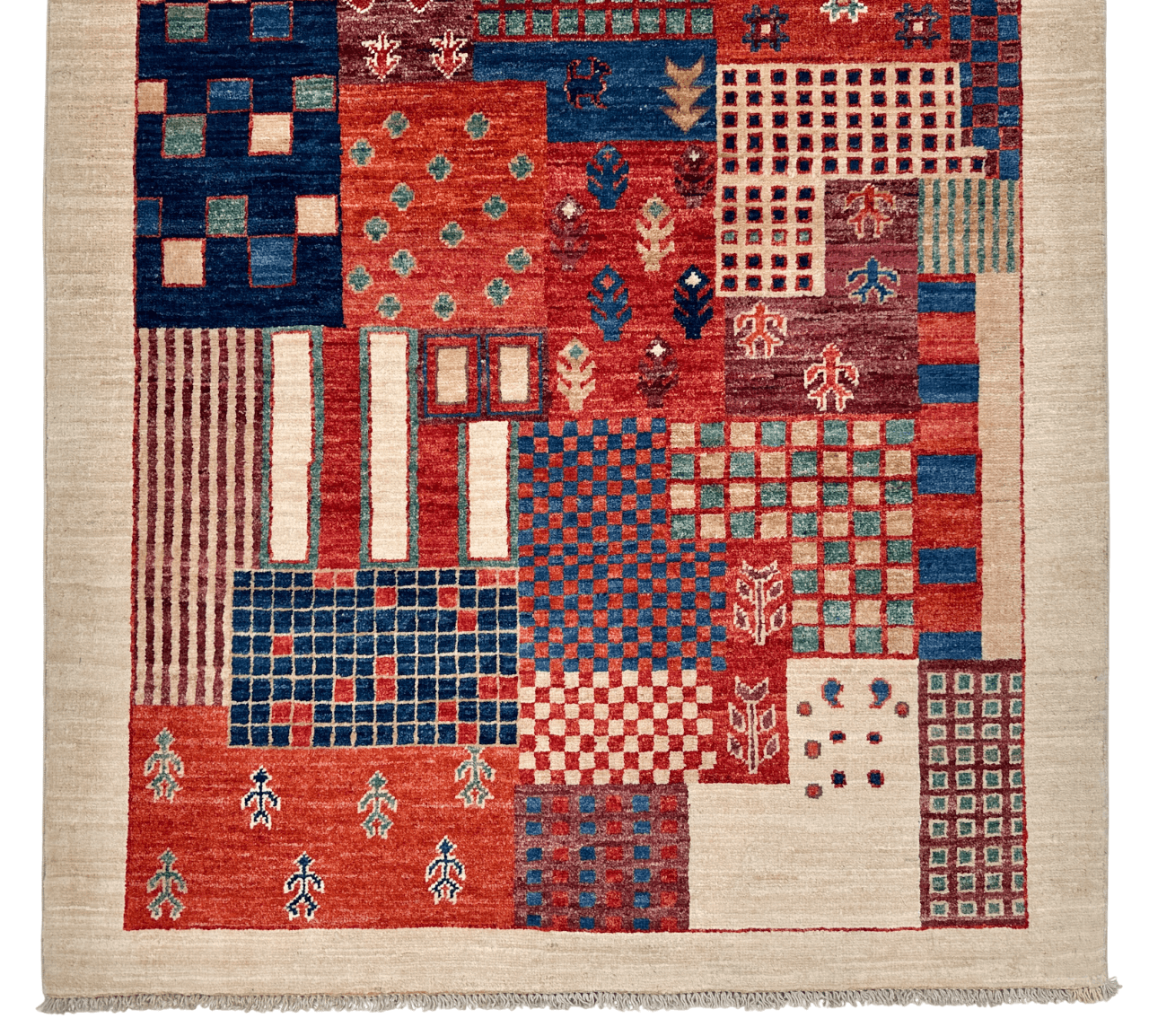 Patchwork Gabbeh (3'04"x5'00") multicolor/ivory