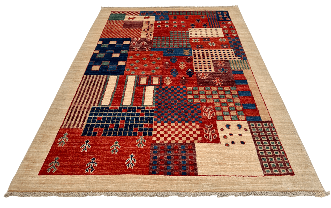 Patchwork Gabbeh (3'04"x5'00") multicolor/ivory