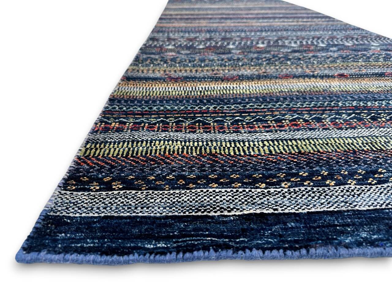 Luri Gabbeh - Grass Design (2'08"x9'09") Navy