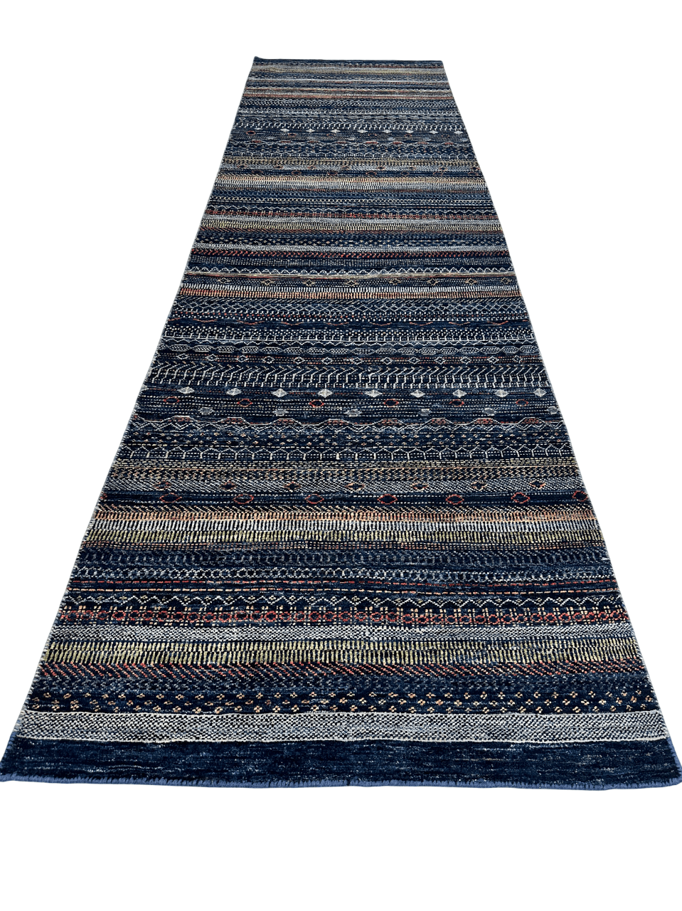 Luri Gabbeh - Grass Design (2'08"x9'09") Navy
