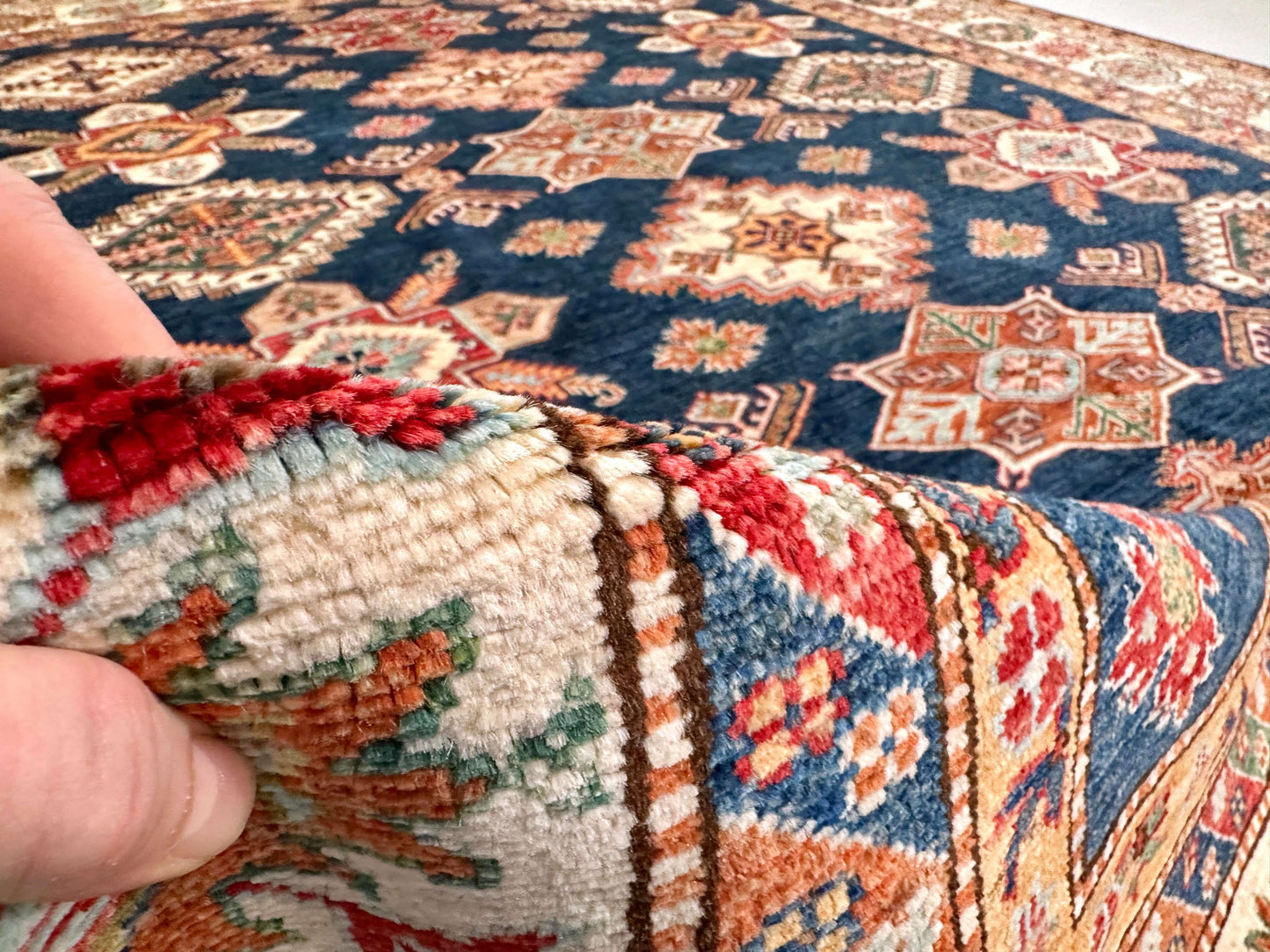 Super Kazak (8'06"x11'02) blue/ivory