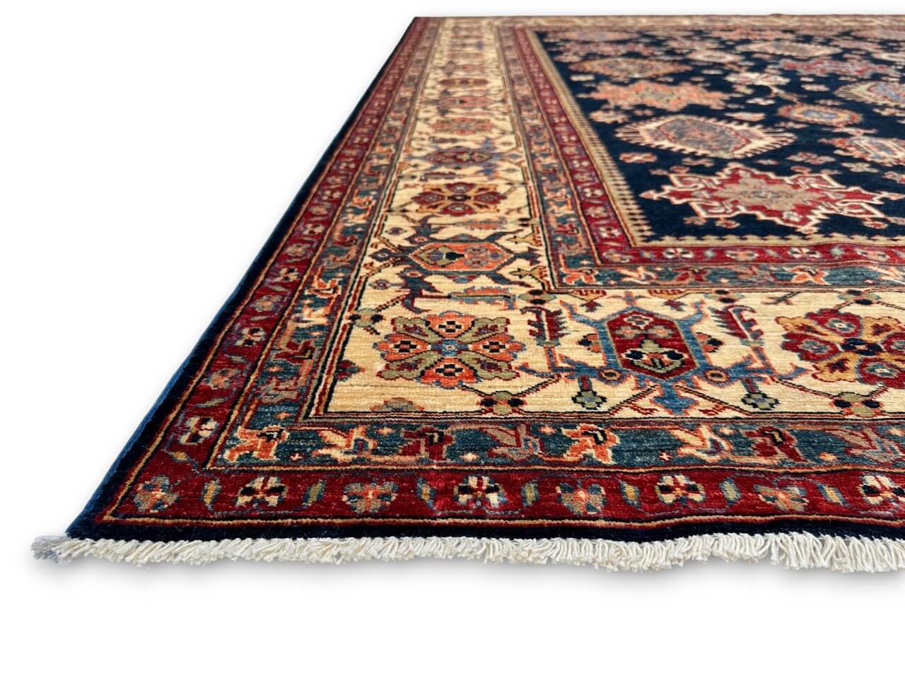 Super Kazak (8'00"x9'08") indigo/ivory