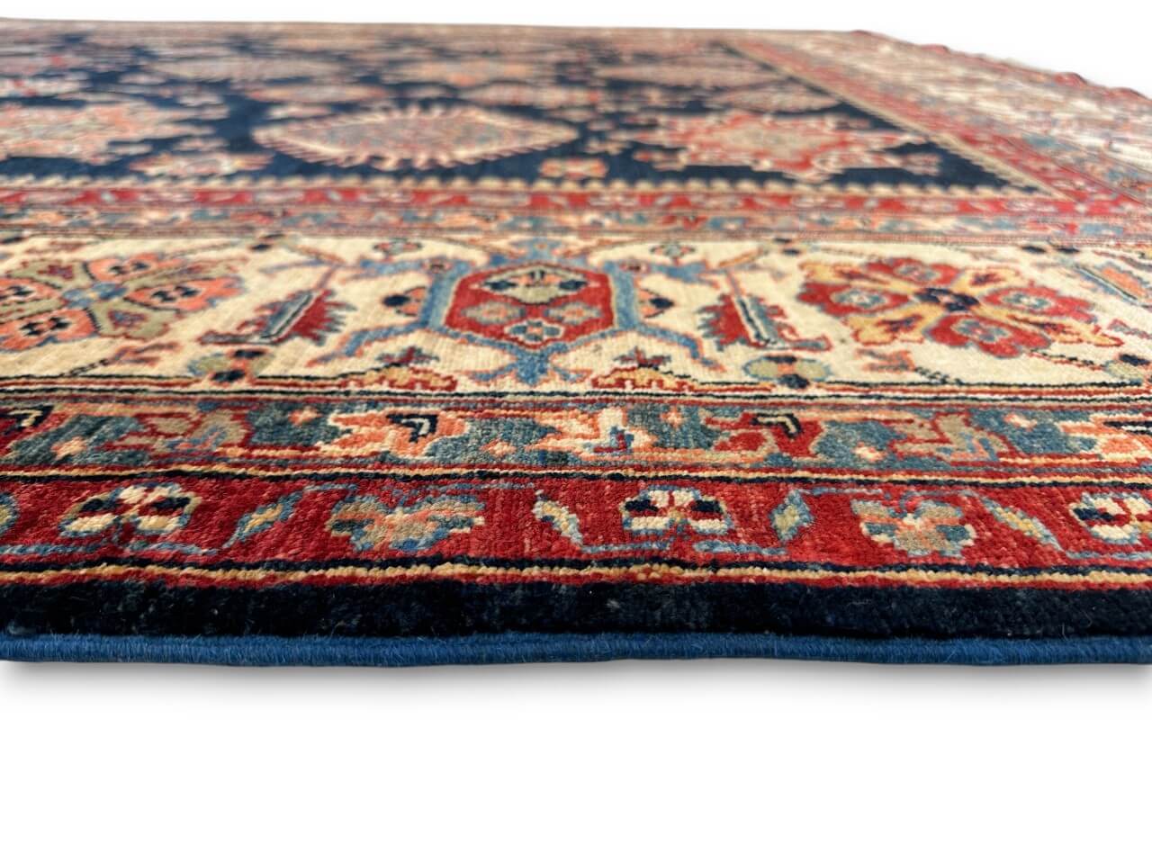 Super Kazak (8'00"x9'08") indigo/ivory