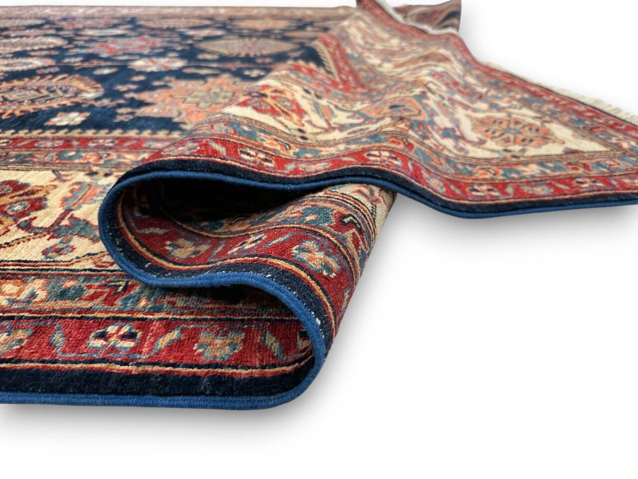 Super Kazak (8'00"x9'08") indigo/ivory