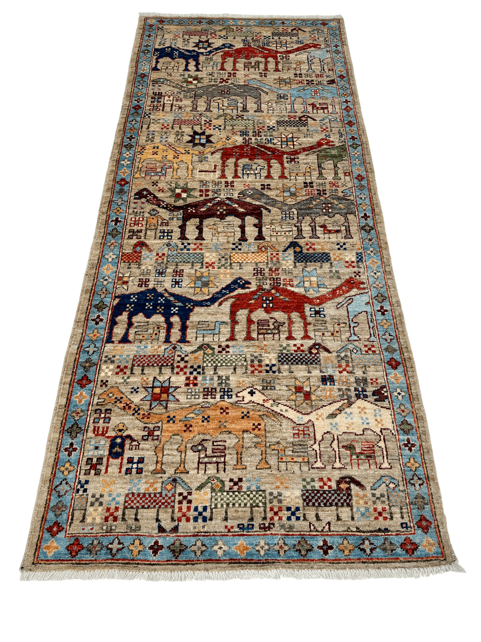 Caravan of Camels (2'11"x7'01") multicolor/beige