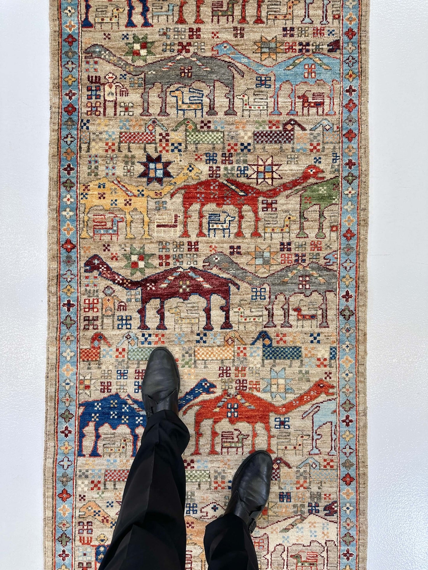 Caravan of Camels (2'11"x7'01") multicolor/beige