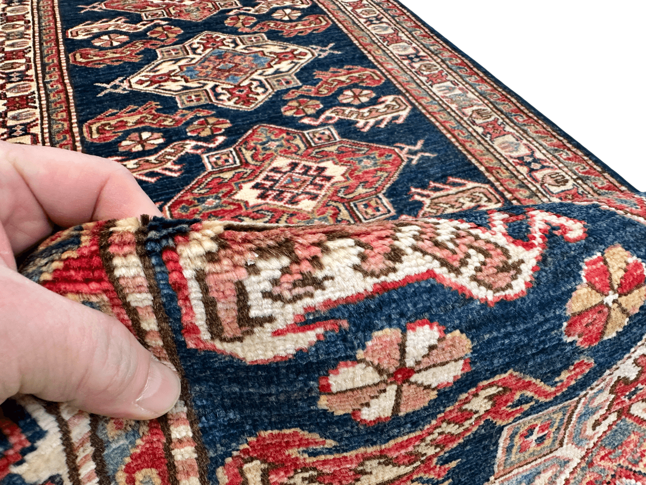 Super Kazak (2'07"x9'07") navy/ivory