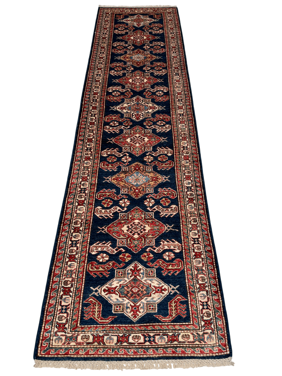 Super Kazak (2'07"x9'07") navy/ivory